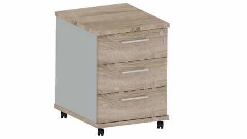 KONTENER NA KÓŁKACH Z SZUFLADAMI Kontenery Silver K51 dąb Sonoma + szara platyna Meble Biurowe CENTRALNY ZAMEK KONTENER NA KÓŁKACH Z SZUFLADAMI Kontenery Silver K51 dąb Sonoma + szara platyna Meble Biurowe CENTRALNY ZAMEK