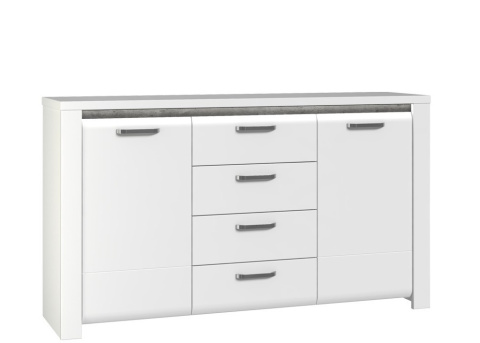 Meble Forte BRUGIA BUGK231B-C638 Biały Komoda półki szuflady Meble Forte BRUGIA BUGK231B-C638 Biały Komoda półki szuflady