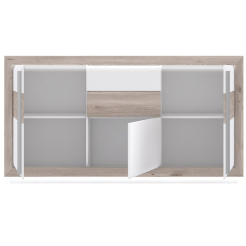 Meble Forte CANNE CQNK231B-C141 Komoda półki + szuflady Biały/Dąb Meble Forte CANNE CQNK231B-C141 Komoda półki + szuflady Biały/Dąb