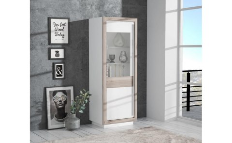 Meble Forte CANNE CQNV711LB-C141 Witryna L podświetlana Biały/Dąb Meble Forte CANNE CQNV711LB-C141 Witryna L podświetlana Biały/Dąb
