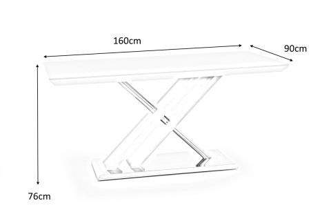 HALMAR stół NEXUS ekstra biały, szkło / dąb sonoma MDF lakierowany MDF laminowany stal chromowana stal nierdzewna HALMAR stół NEXUS ekstra biały, szkło / dąb sonoma MDF lakierowany MDF laminowany stal chromowana stal nierdzewna