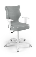 OD RĘKI -Entelo Duo Biały/Szary JS03 rozmiar 5 - DOBRE KRZESŁO dla kręgosłupa, ortopedyczne - fotel obrotowy do biurka