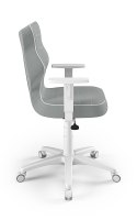 OD RĘKI - Entelo Duo Biały/Szary JS03 rozmiar 6 - DOBRE KRZESŁO dla kręgosłupa, ortopedyczne - fotel obrotowy do biurka
