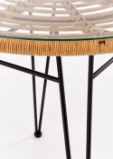 HALMAR stół okrągły FALCON szkło rattan syntetyczny naturalny podstawa czarny stal malowana proszkowo