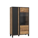 Forte HAYATO HYTV521R-M215 Witryna P - niska, przeszklona, Świerk Alpejski / Czarny Forte HAYATO HYTV521R-M215 Witryna P - niska, przeszklona, Świerk Alpejski / Czarny