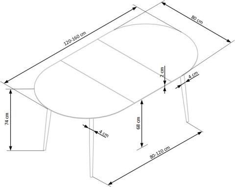 HALMAR stół COLORADO rozkładany 120-160x80 blat MDF okleinowany - dąb złoty, stelaż - czarny stal malowana proszkowo HALMAR stół COLORADO rozkładany 120-160x80 blat MDF okleinowany - dąb złoty, stelaż - czarny stal malowana proszkowo