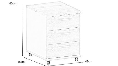 KONTENER NA KÓŁKACH Z SZUFLADAMI Kontenery Silver K51 dąb Sonoma + szara platyna Meble Biurowe CENTRALNY ZAMEK KONTENER NA KÓŁKACH Z SZUFLADAMI Kontenery Silver K51 dąb Sonoma + szara platyna Meble Biurowe CENTRALNY ZAMEK