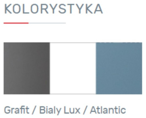 Meblar Łóżko z pojemnikiem TABLO System TA12A meble młodzieżowe - Grafit / Bialy Lux / Atlantic płyta laminowana obrzeża ABS Meblar Łóżko z pojemnikiem TABLO System TA12A meble młodzieżowe - Grafit / Bialy Lux / Atlantic płyta laminowana obrzeża ABS