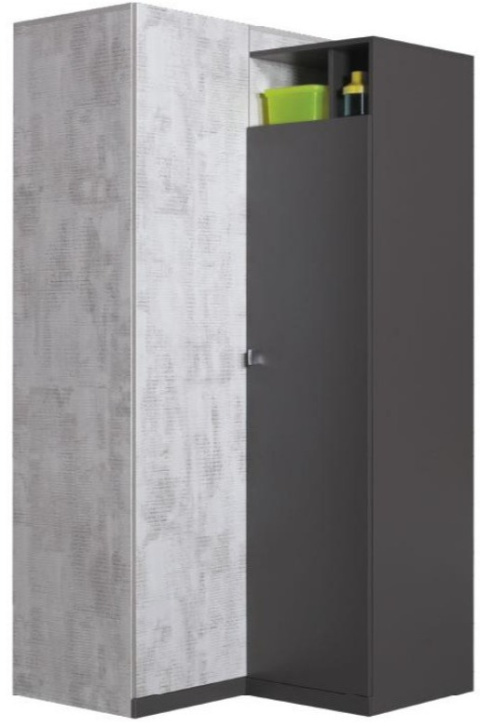 Meblar TABLO System TA2 Szafa narożna Garderoba meble młodzieżowe - Grafit / Enigma płyta laminowana wykończona obrzeżem ABS Meblar TABLO System TA2 Szafa narożna Garderoba meble młodzieżowe - Grafit / Enigma płyta laminowana wykończona obrzeżem ABS