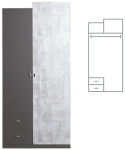 SZAFA DWUDRZWIOWA NA UBRANIA Z SZUFLADAMI TABLO System TA3 Meblar meble młodzieżowe - GRAFIT / ENIGMA LAMINAT obrzeża ABS SZAFA DWUDRZWIOWA NA UBRANIA Z SZUFLADAMI TABLO System TA3 Meblar meble młodzieżowe - GRAFIT / ENIGMA LAMINAT obrzeża ABS
