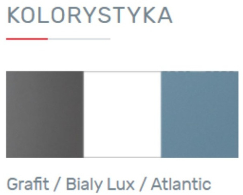 Meblar Szafa TABLO System TA3 meble młodzieżowe - Grafit / Bialy Lux / Atlantic obrzeża ABS korpus płyta laminowana 2 szuflady Meblar Szafa TABLO System TA3 meble młodzieżowe - Grafit / Bialy Lux / Atlantic obrzeża ABS korpus płyta laminowana 2 szuflady
