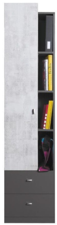 Meblar meble młodzieżowe Regał TABLO System TA5 - Grafit / Enigma płyta laminowana z szufladami półki Meblar meble młodzieżowe Regał TABLO System TA5 - Grafit / Enigma płyta laminowana z szufladami półki