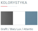 Meblar Meble młodzieżowe Biurko TABLO System TA9 - Grafit / Biały Lux / Atlantic płyta laminowana obrzeża ABS półki szuflady