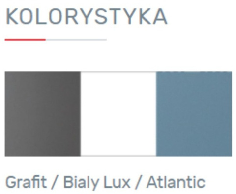 Meblar Meble młodzieżowe Biurko TABLO System TA9 - Grafit / Biały Lux / Atlantic płyta laminowana obrzeża ABS półki szuflady Meblar Meble młodzieżowe Biurko TABLO System TA9 - Grafit / Biały Lux / Atlantic płyta laminowana obrzeża ABS półki szuflady