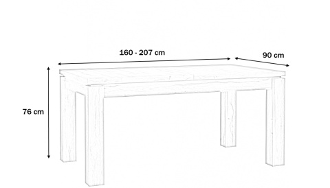 Meble Forte HAVANNA ALCT44-D67 Stół rozkładany 160x207 cm Dąb Postarzany Meble Forte HAVANNA ALCT44-D67 Stół rozkładany 160x207 cm Dąb Postarzany