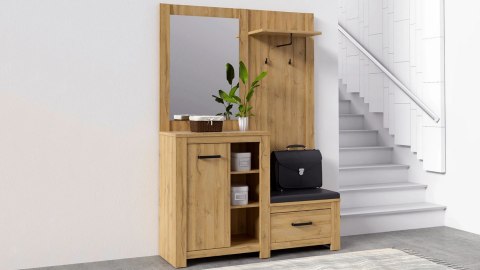 Meble Forte HAVANNA HVNS823-D67 Szafa ubraniowa 2-drzwiowa, drążek ubraniowy, półki, szuflada, Dąb Postarzany Meble Forte HAVANNA HVNS823-D67 Szafa ubraniowa 2-drzwiowa, drążek ubraniowy, półki, szuflada, Dąb Postarzany