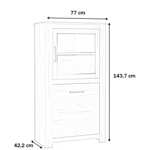 Meble Forte HAVANNA HVNV411R-D67 Witryna P Dąb Postarzany Meble Forte HAVANNA HVNV411R-D67 Witryna P Dąb Postarzany