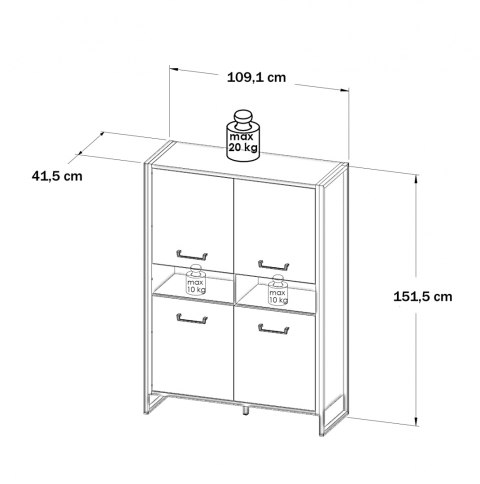 Meble Forte HUD HUDS422-C791 Szafka Dąb klepkowy Meble Forte HUD HUDS422-C791 Szafka Dąb klepkowy