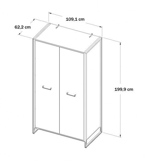 Meble Forte HUD HUDS821-C791 Szafa ubraniowa dwudrzwiowa Dąb klepkowy Meble Forte HUD HUDS821-C791 Szafa ubraniowa dwudrzwiowa Dąb klepkowy