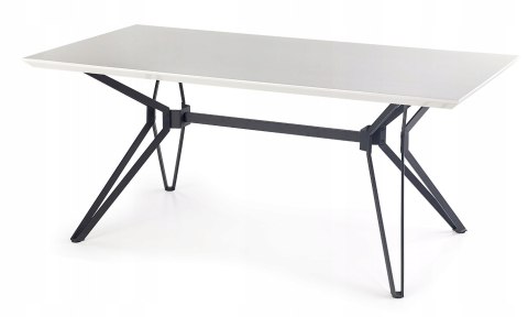 STÓŁ PROSTOKĄTNY 160X90 PASCAL BLAT MDF lakier BIAŁY / CZARNY stal malowana proszkowo HALMAR STÓŁ PROSTOKĄTNY 160X90 PASCAL BLAT MDF lakier BIAŁY / CZARNY stal malowana proszkowo HALMAR