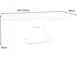 SIGNAL STÓŁ CORTEZ BIAŁY MAT 160(210)X90 MDF+szkło