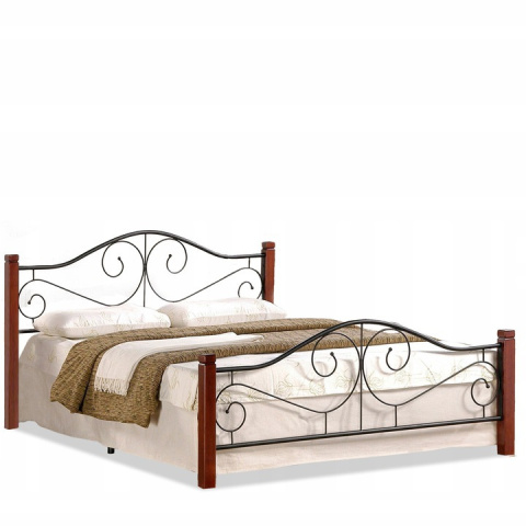 HALMAR łóżko VIOLETTA 140 cm czereśnia ant./czarny ze stelażem HALMAR łóżko VIOLETTA 140 cm czereśnia ant./czarny ze stelażem