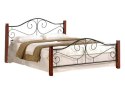 ŁÓŻKO DWUOSOBOWE VIOLETTA 160 cm drewno lite CZEREŚNIA ANTYCZNA / CZARNY metal ze stelażem HALMAR DO SYPIALNI ŁÓŻKO DWUOSOBOWE VIOLETTA 160 cm drewno lite CZEREŚNIA ANTYCZNA / CZARNY metal ze stelażem HALMAR DO SYPIALNI