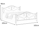 ŁÓŻKO DWUOSOBOWE VIOLETTA 160 cm drewno lite CZEREŚNIA ANTYCZNA / CZARNY metal ze stelażem HALMAR DO SYPIALNI ŁÓŻKO DWUOSOBOWE VIOLETTA 160 cm drewno lite CZEREŚNIA ANTYCZNA / CZARNY metal ze stelażem HALMAR DO SYPIALNI