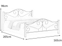 ŁÓŻKO DWUOSOBOWE VIOLETTA 160 cm drewno lite CZEREŚNIA ANTYCZNA / CZARNY metal ze stelażem HALMAR DO SYPIALNI