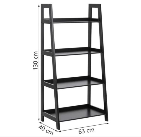 Actona ACTONA nowoczesny regał WALLY 63x40x130 czarny-drewniany Actona ACTONA nowoczesny regał WALLY 63x40x130 czarny-drewniany