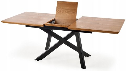 Halmar stół CAPITAL 2 rozkładany 160-200x90 blat MDF okleina naturalna - dąb naturalny nogi stal malowana proszkowo - czarny Halmar stół CAPITAL 2 rozkładany 160-200x90 blat MDF okleina naturalna - dąb naturalny nogi stal malowana proszkowo - czarny