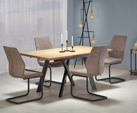 Halmar stół CAPITAL 2 rozkładany 160-200x90 blat MDF okleina naturalna - dąb naturalny nogi stal malowana proszkowo - czarny Halmar stół CAPITAL 2 rozkładany 160-200x90 blat MDF okleina naturalna - dąb naturalny nogi stal malowana proszkowo - czarny