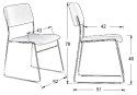 Krzesło konferencyjne CN-62/CH CZARNE - stacjonarne do biura
