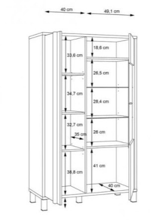 Forte HAYATO HYTV521R-M215 Witryna P - niska, przeszklona, Świerk Alpejski / Czarny Forte HAYATO HYTV521R-M215 Witryna P - niska, przeszklona, Świerk Alpejski / Czarny