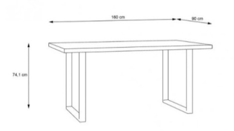 Forte HAYATO TBLT442-M337 Stół nierozkładany 160 x 90 - Świerk Alpejski / Czarny Forte HAYATO TBLT442-M337 Stół nierozkładany 160 x 90 - Świerk Alpejski / Czarny