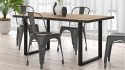 Forte HAYATO TBLT442-M337 Stół nierozkładany 160 x 90 - Świerk Alpejski / Czarny Forte HAYATO TBLT442-M337 Stół nierozkładany 160 x 90 - Świerk Alpejski / Czarny