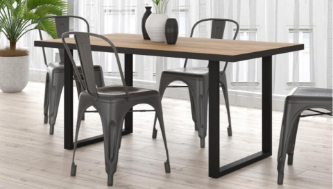 Forte HAYATO TBLT442-M337 Stół nierozkładany 160 x 90 - Świerk Alpejski / Czarny Forte HAYATO TBLT442-M337 Stół nierozkładany 160 x 90 - Świerk Alpejski / Czarny