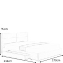 HALMAR łóżko dwuosobowe MERIDA z szufladą tapicerka tkanina beżowy 160x200 drewno lite naturalny