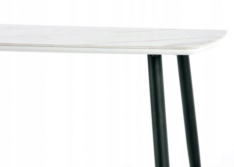 STÓŁ PROSTOKĄTNY 120x70 MARCO biały marmur / czarny HALMAR BLAT SZKŁO MDF LAKIEROWANY NOGI STAL MALOWANA STÓŁ PROSTOKĄTNY 120x70 MARCO biały marmur / czarny HALMAR BLAT SZKŁO MDF LAKIEROWANY NOGI STAL MALOWANA