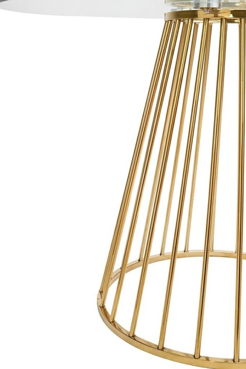 King Home Stół GLAM GLASS 110 okrągły - szkło hartowane typu FLOAT, złota podstawa metal fi 110 King Home Stół GLAM GLASS 110 okrągły - szkło hartowane typu FLOAT, złota podstawa metal fi 110