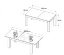 Meble Forte LENNOX NEW ALCT44-C272 Stół rozkładany Biały/Szary