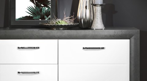 Meble Forte LENNOX NEW ENXK231-C275 Komoda Biały/Szary Meble Forte LENNOX NEW ENXK231-C275 Komoda Biały/Szary