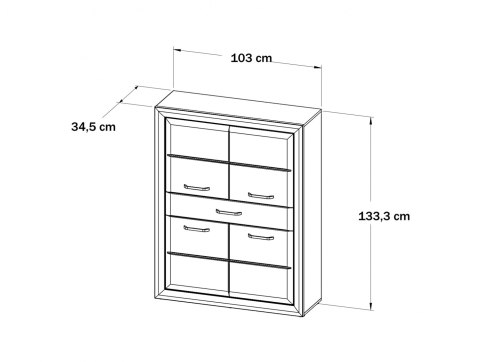 Meble Forte LENNOX NEW ENXK421-C275 Szafka Biały/Szary Meble Forte LENNOX NEW ENXK421-C275 Szafka Biały/Szary