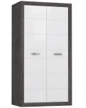 Meble Forte LENNOX NEW ENXS821-C275 Szafa ubraniowa Biały/Szary Meble Forte LENNOX NEW ENXS821-C275 Szafa ubraniowa Biały/Szary