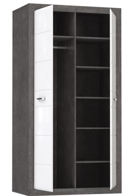 Meble Forte LENNOX NEW ENXS821-C275 Szafa ubraniowa Biały/Szary Meble Forte LENNOX NEW ENXS821-C275 Szafa ubraniowa Biały/Szary