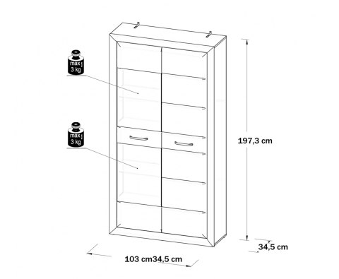 Meble Forte LENNOX NEW ENXV721L-C275 Witryna L Biały/Szary Meble Forte LENNOX NEW ENXV721L-C275 Witryna L Biały/Szary