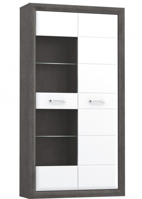 Meble Forte LENNOX NEW ENXV721L-C275 Witryna L Biały/Szary Meble Forte LENNOX NEW ENXV721L-C275 Witryna L Biały/Szary
