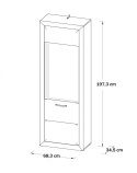 Meble Forte LENNOX NEW MRYV711L-C275 Witryna L Biały/Szary