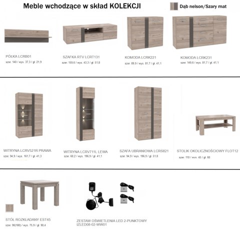 Meble Forte LOCARNO FLOT12-D46 Stolik okolicznościowy Dąb Meble Forte LOCARNO FLOT12-D46 Stolik okolicznościowy Dąb