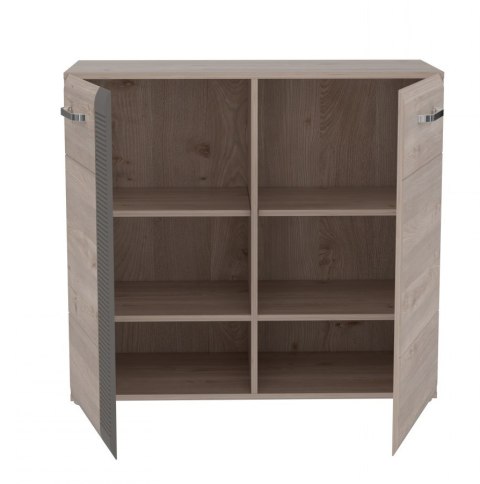 Meble Forte LOCARNO LCRK221-N92 Komoda z półkami Dąb/Szary Meble Forte LOCARNO LCRK221-N92 Komoda z półkami Dąb/Szary